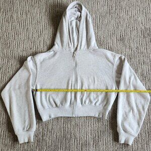 Ardene Light Gray Crop Top Hoodie
